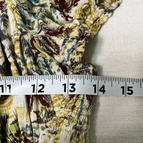 Free People Ruffle Smocked Puffy Sleeve Crop Top Size S - Picture 5 of 6